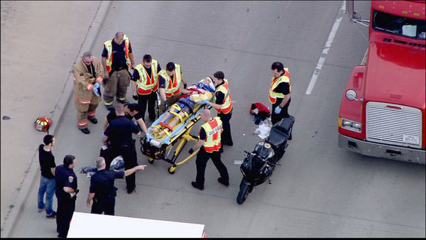 Motorcyclist Injured After Hit by 18-Wheeler Truck in Irving TX